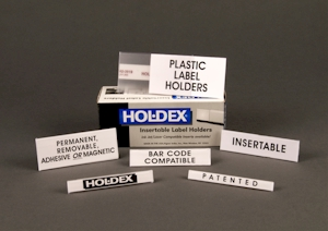 Plastic Label Holders - Adhesive Back, 1/2 x 6